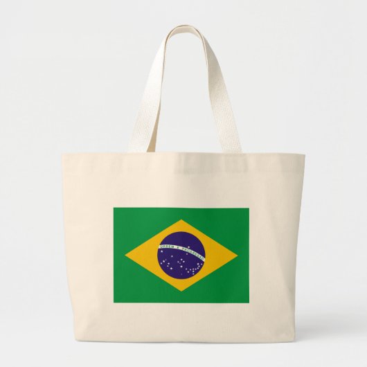 vlag van Brazilië Grote Tote Bag (Voorkant)