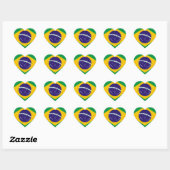 vlag van Brazilië Hart Sticker (Vel)