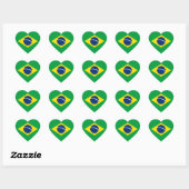 Vlag van Brazilië Hartsticker Hart Sticker (Vel)