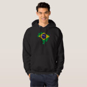 vlag van brazilië hoodie (Voorkant volledig)