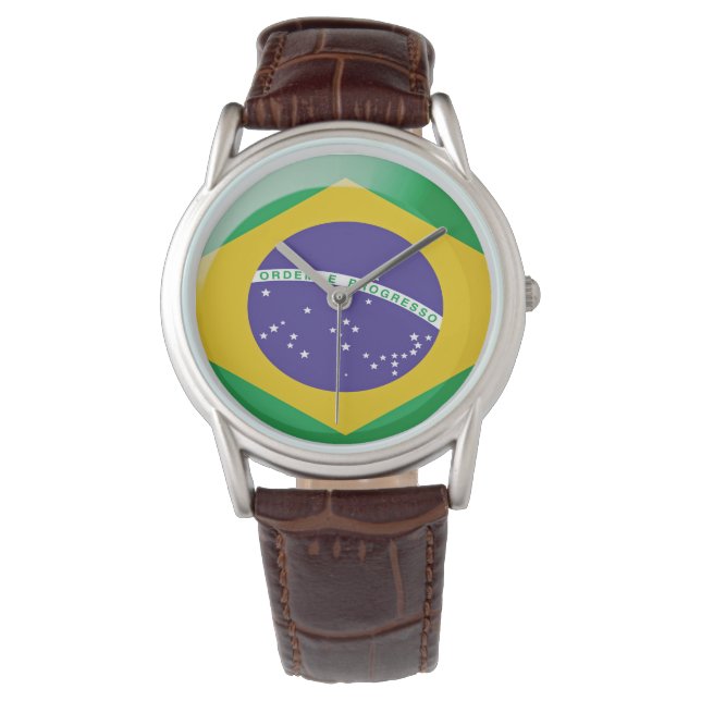 vlag van Brazilië Horloge (Voorkant)