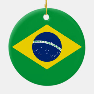 vlag van Brazilië Keramisch Ornament