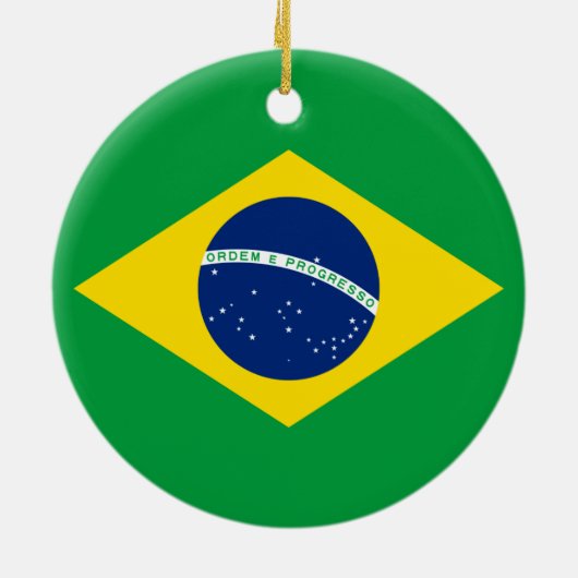 vlag van Brazilië Keramisch Ornament (Achterkant)