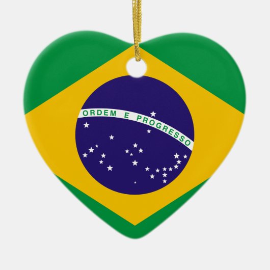 vlag van Brazilië Keramisch Ornament (Voorkant)