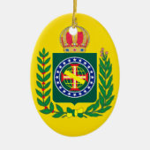 vlag van Brazilië Keramisch Ornament (Voorkant)