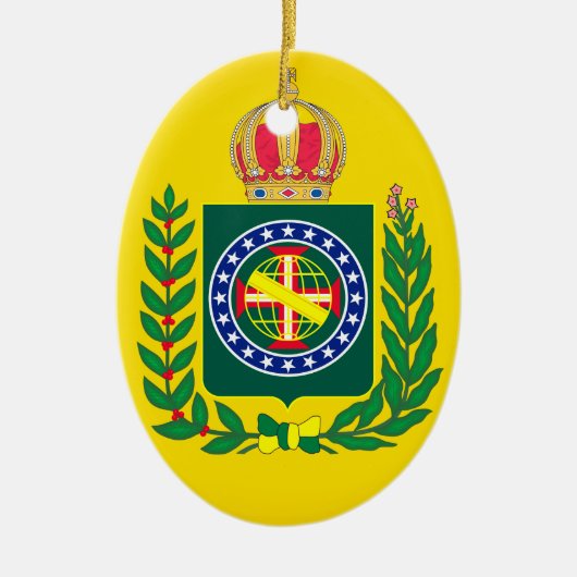 vlag van Brazilië Keramisch Ornament (Voorkant)