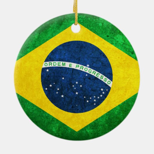 vlag van Brazilië Keramisch Ornament (Achterkant)
