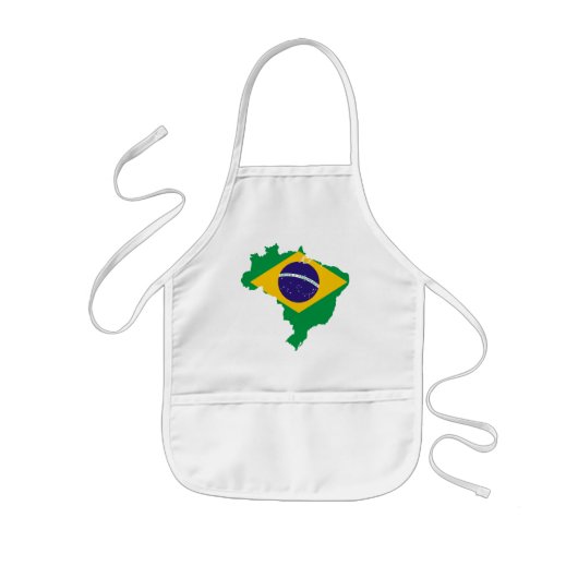vlag van brazilië kinder schort (Voorkant)