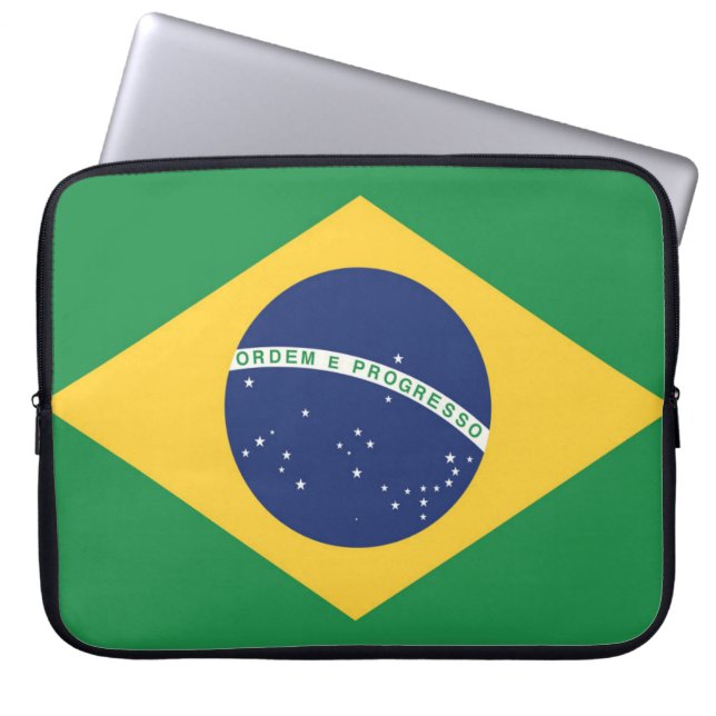 vlag van Brazilië Laptop Sleeve (Voorkant)