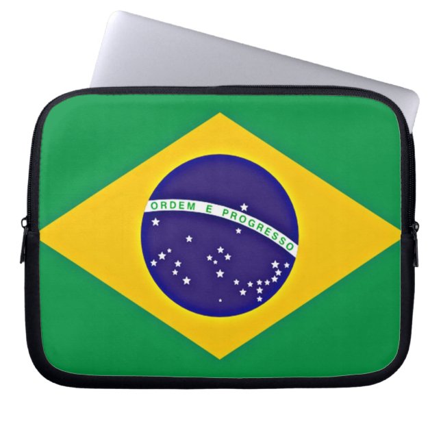 vlag van Brazilië Laptop Sleeve (Voorkant)