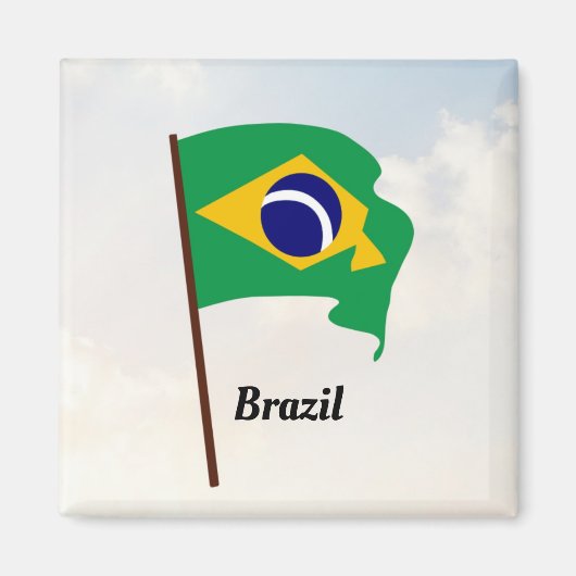 Vlag van Brazilië Magneet (Voorkant)