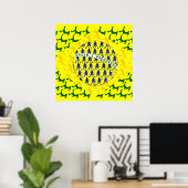 vlag van brazilië met 5 sterren poster (Thuiskantoor)