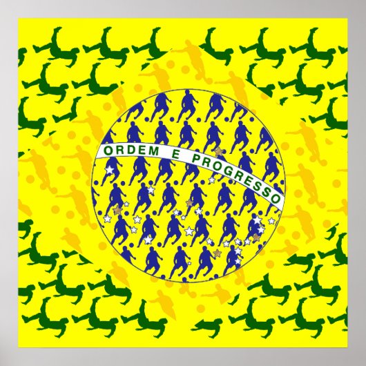 vlag van brazilië met 5 sterren poster (Voorkant)