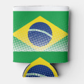 vlag van Brazilië met een halftooneffect Blikjeskoeler (Voorkant)