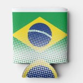 vlag van Brazilië met een halftooneffect Blikjeskoeler (Achterkant)