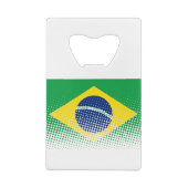 vlag van Brazilië met een halftooneffect Creditkaart Flessenopener (Achterkant)