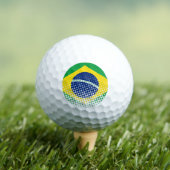vlag van Brazilië met een halftooneffect Golfballen (Insitu Shirt)