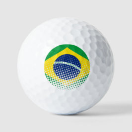 vlag van Brazilië met een halftooneffect Golfballen