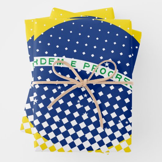 vlag van Brazilië met een halftooneffect Inpakpapier Vel (In situ)