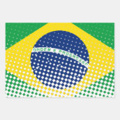 vlag van Brazilië met een halftooneffect Inpakpapier Vel (Voorkant)