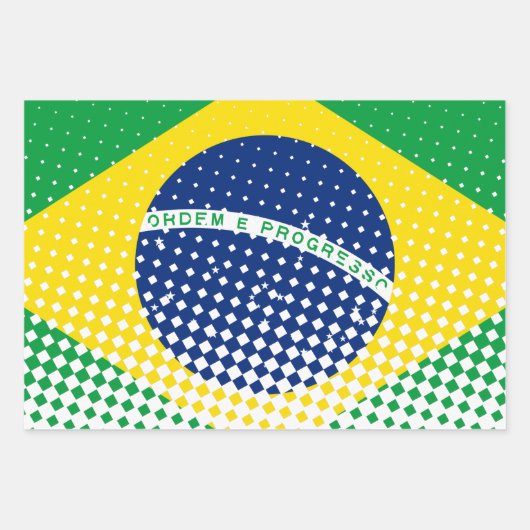 vlag van Brazilië met een halftooneffect Inpakpapier Vel (Voorkant)