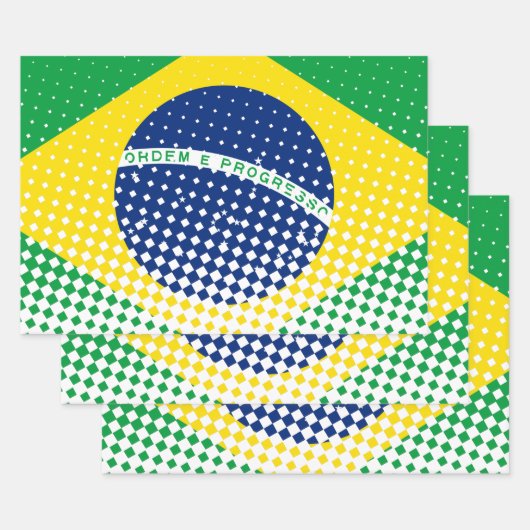 vlag van Brazilië met een halftooneffect Inpakpapier Vel (Set)