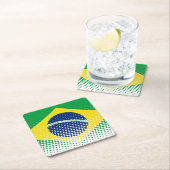 vlag van Brazilië met een halftooneffect Kartonnen Onderzetters (Insitu)