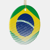 vlag van Brazilië met een halftooneffect Keramisch Ornament (Rechts)