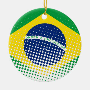 vlag van Brazilië met een halftooneffect Keramisch Ornament