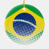 vlag van Brazilië met een halftooneffect Keramisch Ornament (Achterkant)