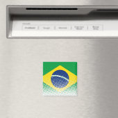 vlag van Brazilië met een halftooneffect Magneet (Insitu (Vaatwasser))