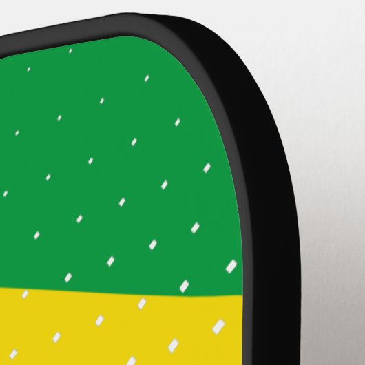 vlag van Brazilië met een halftooneffect Pickleball Paddle (Links Detail)