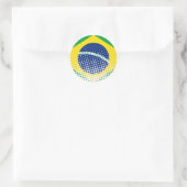 vlag van Brazilië met een halftooneffect Ronde Sticker (Tas)