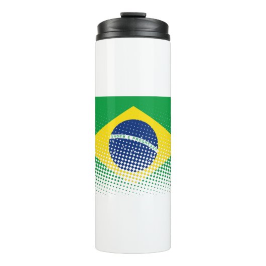 vlag van Brazilië met een halftooneffect Thermosbeker (Voorkant)