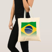 vlag van Brazilië met een halftooneffect Tote Bag (Voorkant (product))