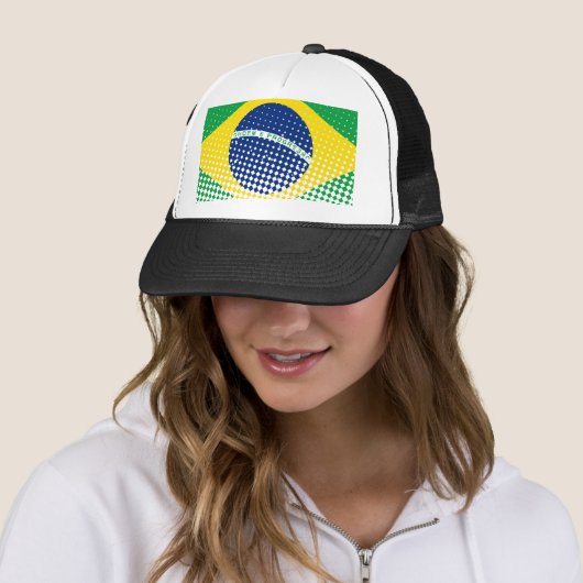 vlag van Brazilië met een halftooneffect Trucker Pet (In situ)