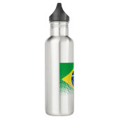 vlag van Brazilië met een halftooneffect Waterfles (Links)
