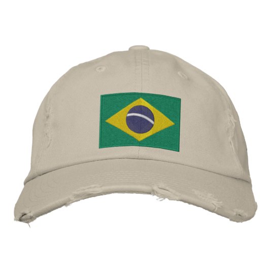 Vlag van Brazilië met gepersonaliseerde tekst Pet (Voorkant)