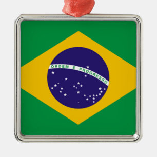 Vlag van Brazilië Metalen Ornament