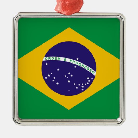 vlag van Brazilië Metalen Ornament (Voorkant)