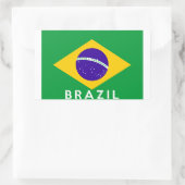 vlag van brazilië - naam rechthoekige sticker (Tas)