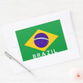 vlag van brazilië - naam rechthoekige sticker (Envelop)