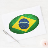 vlag van Brazilië Ovale Sticker (Envelop)