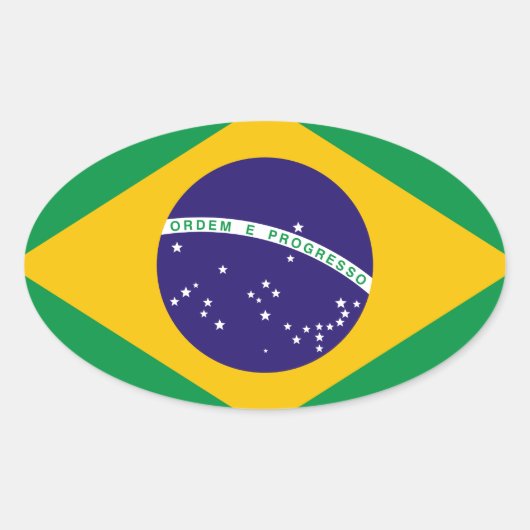 vlag van Brazilië Ovale Sticker (Voorkant)