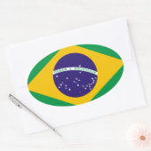 vlag van Brazilië Ovale Sticker (Envelop)