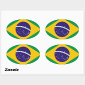 vlag van Brazilië Ovale Sticker (Vel)