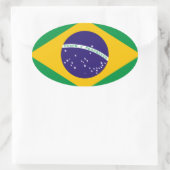 vlag van Brazilië Ovale Sticker (Tas)