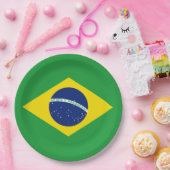 Vlag van Brazilië Papieren Bordje (Feest)