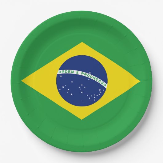 Vlag van Brazilië Papieren Bordje (Voorkant)