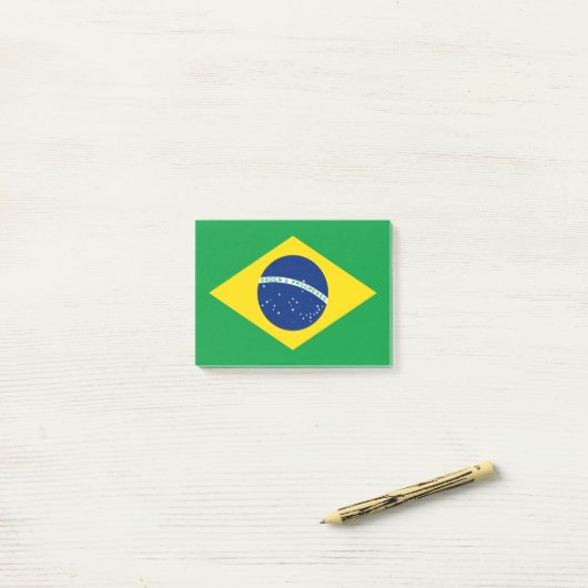 Vlag van Brazilië Post-it® Notes (Op bureau)